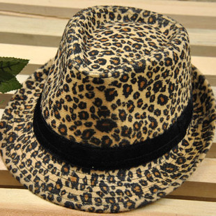 General cap fedoras classic leopard print jazz hat leopard print hat