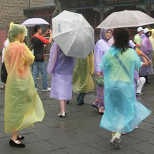General rainproof thickening raincoat poncho belt button wove
