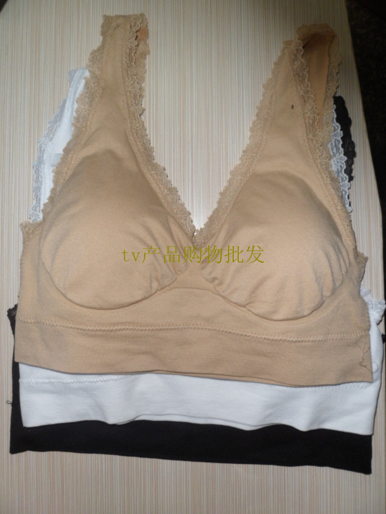 Genie bra double layer vest lace decoration bra set 3 pad