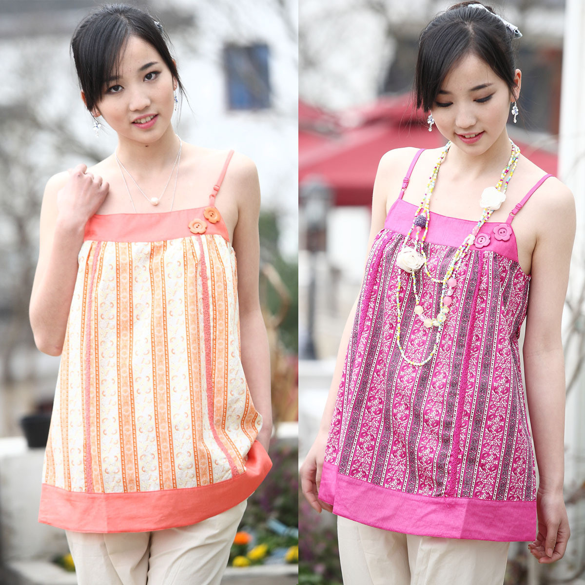 Gentlewomen 100% cotton maternity top summer spaghetti strap top ys362702