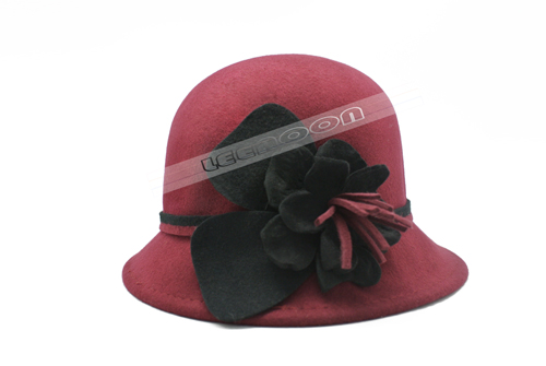Gentlewomen fashion flower sweet fashion woolen cap female hat female dome fashion fedoras