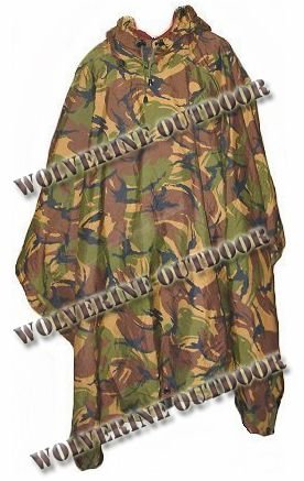 Genuine British Army Issue Woodland DPM Camouflage Ripstop Poncho 61014(Military Poncho Outdoor Poncho)