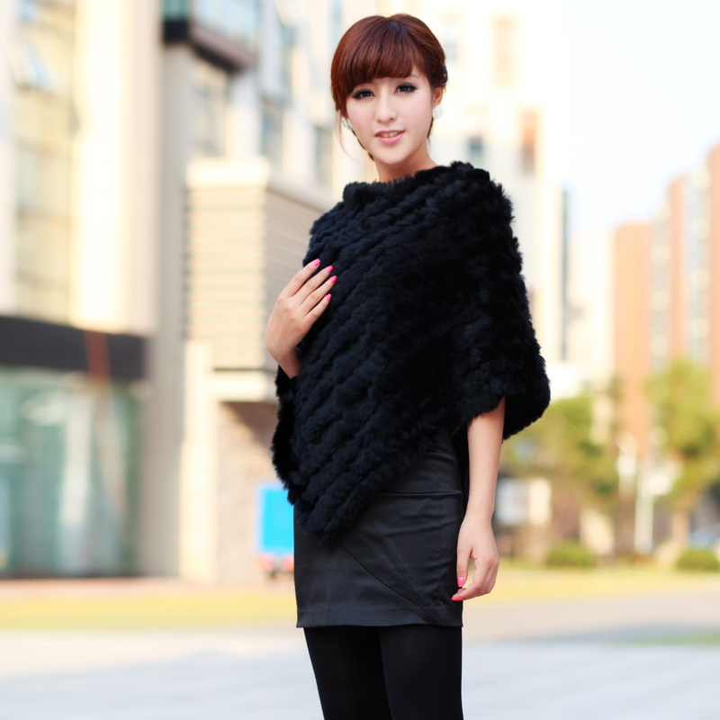 Genuine leather 2012 autumn and winter fur cape rabbit fur trigonometric pullover cape outerwear