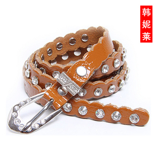 Genuine leather belt diamond women's belt strap female belt cowhide np0047