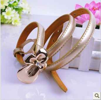 Genuine Leather Belt Women's strap gold flower waistband pin buckle Laides Belt diamond belt belly chain