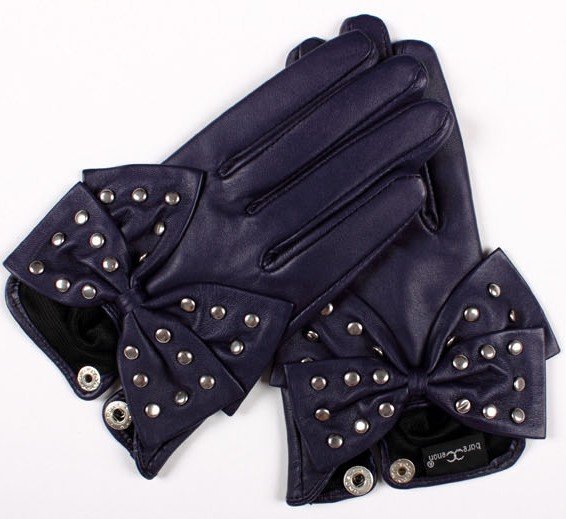 genuine leather bowknot lady purple gloves  S/M/L/XL free shipping HOT SALE! Valentine's Day Christmas gift
