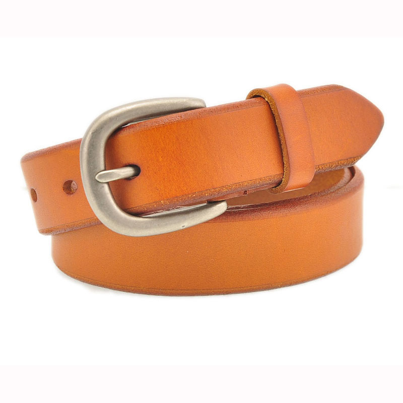 Genuine leather brief women's strap retro finishing vintage buckle casual strap belt