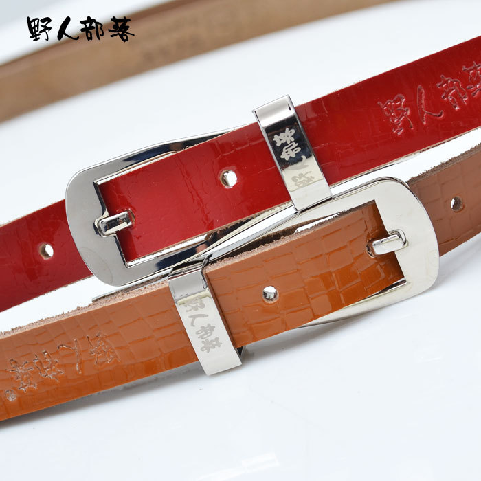 Genuine leather cowhide decoration strap pin buckle fashion women's japanned leather belt 5542