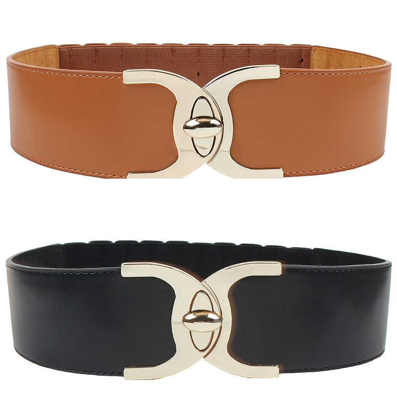 Genuine leather cowhide ultra wide elastic waist belt strap cummerbund women's fashion all-match cronyism