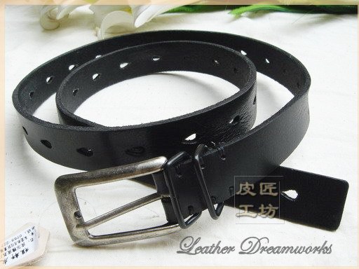 Genuine leather cutout pin buckle genuine leather women's strap women's belt fashion all-match
