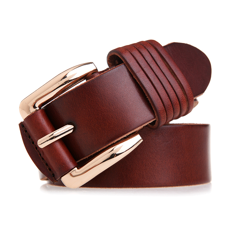 Genuine leather fashion male women's genuine leather strap casual first layer of cowhide strap white