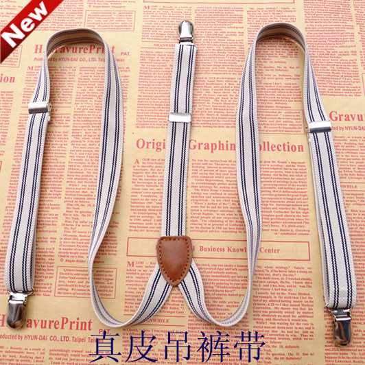 Genuine leather fashionable casual suspenders decoration suspenders strap female male all-match adjustable