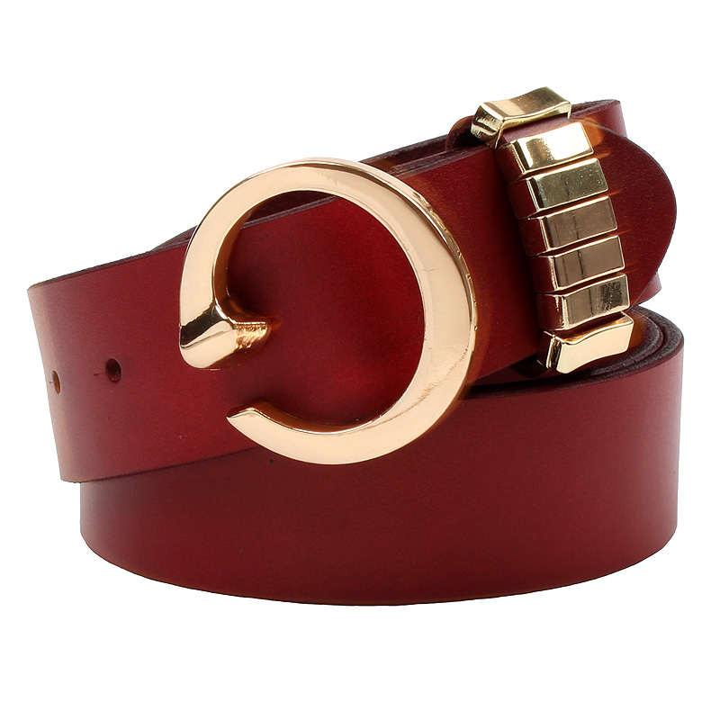 Genuine leather first layer of cowhide wide belt strap women's belt fashion all-match smooth buckle belt female