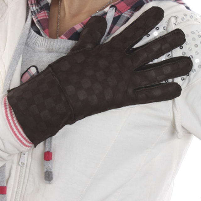 Genuine leather gloves outdoor women's genuine leather gloves fur one piece women's gloves