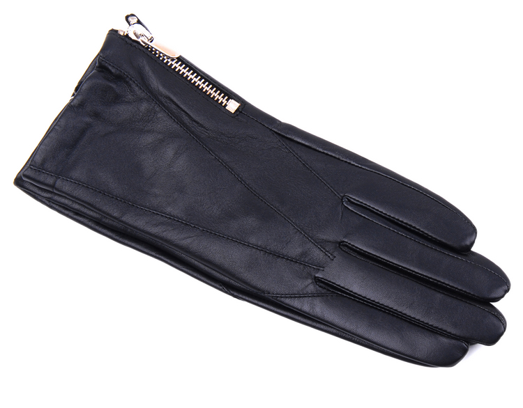 Genuine leather gloves small suede gloves fashion zipper repair gloves autumn and winter gloves