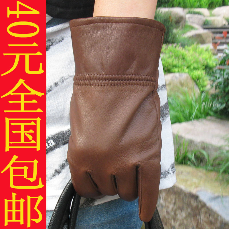 Genuine leather gloves women's casual female sheepskin gloves thick thermal finger gloves battery car gloves