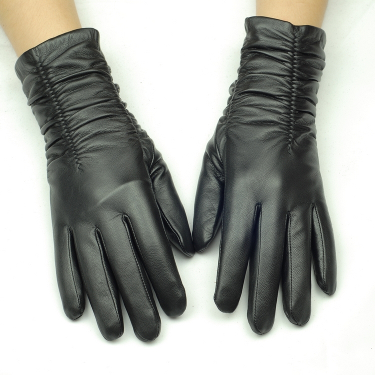 Genuine leather gloves women's suede gloves winter thermal winter Women