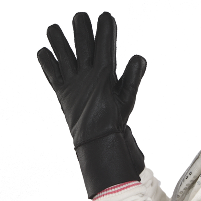 Genuine leather gloves wool and fur in one women's cycling gloves winter women's thermal gloves