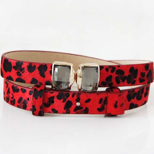 Genuine leather horsehair gem adjustable decoration thin belt fashion strap Women ds003