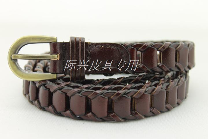 Genuine leather knitted belt women's all-match decoration strap Women fashion cowhide strap
