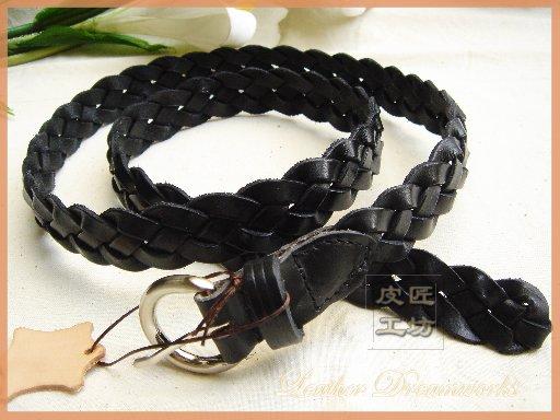 Genuine leather knitted strap women's belt genuine leather fashion all-match cronyism