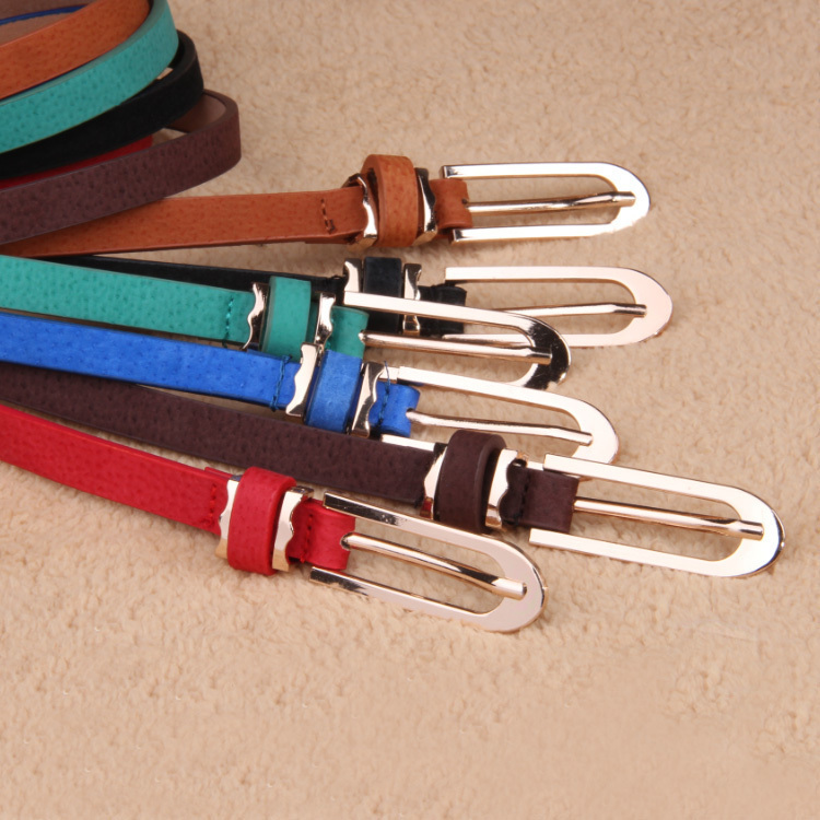 Genuine leather long agings mixed pigskin belt thin belt belly chain accounting female clothing Free shipping by CPAM