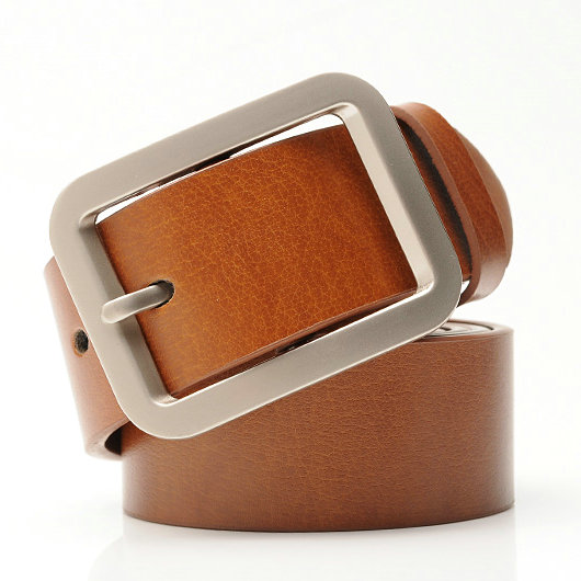 Genuine leather male strap fashion women's belt casual all-match pin buckle belt white bag
