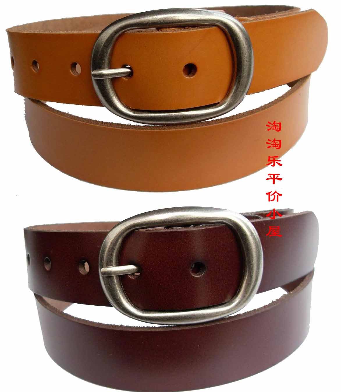 Genuine leather strap genuine leather female belt pin buckle genuine leather women's strap black and white strap