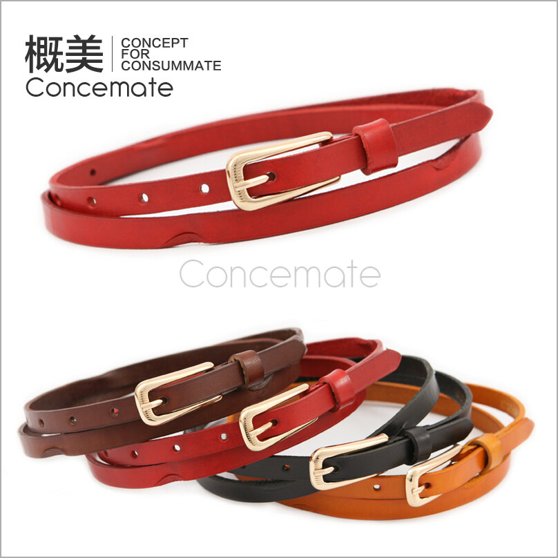 Genuine leather strap genuine leather thin belt fashionable casual women's strap personalized all-match c481