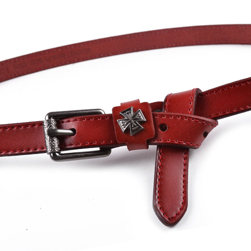 Genuine leather strap vintage tieclasps decoration belt cowhide strap all-match women's decoration thin belt