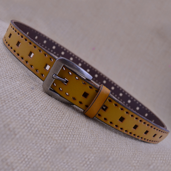 Genuine leather strap women's cowhide all-match belt fashion cutout dp560 thin belt