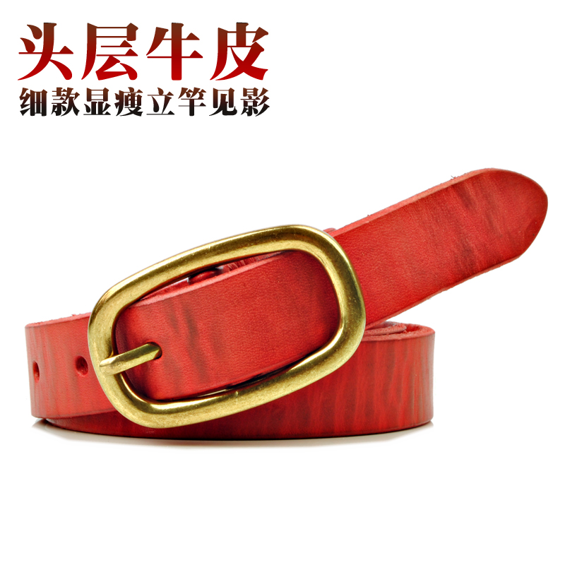 Genuine leather thin belt female first layer of cowhide women's strap zm2007