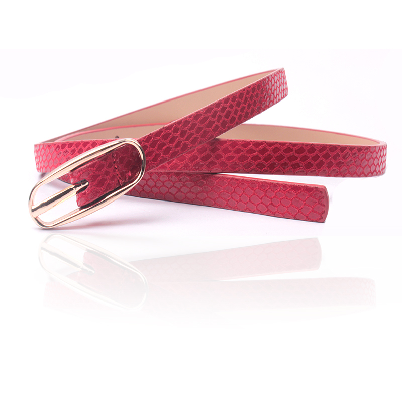 Genuine leather thin belt female quality serpentine pattern women's strap all-match decoration belt 049