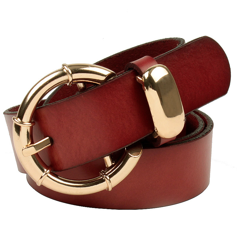 Genuine leather wide belt female cowhide all-match wide strap Women round buckle casual waist decoration belt 62