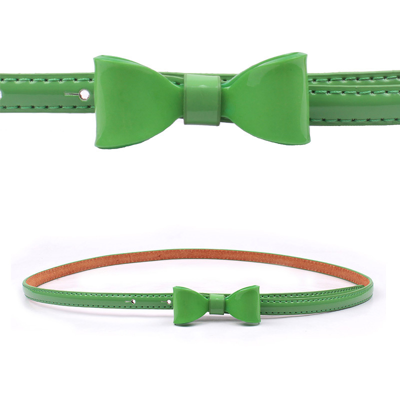 Genuine leather women's sweet bow strap brief thin belt female belt all-match belt decoration