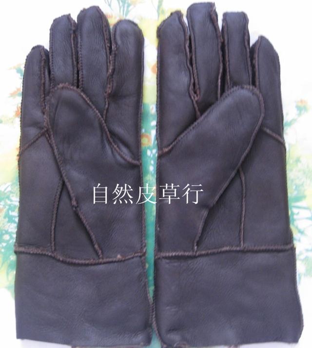 Genuine leather wool fur one piece full women's thermal gloves winterisation