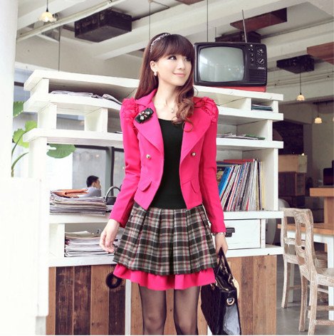 Genuine woman fashion skirt,2012 New Autumn piece fitted,Autumn true piece fitted dress,Career suits,Plaid skirt