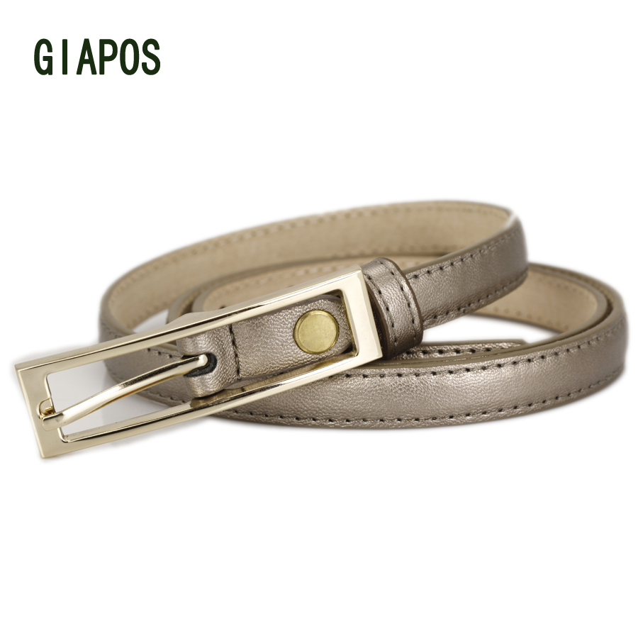 Giapos pigskin women's thin all-match belt fashion genuine leather strap Women t102