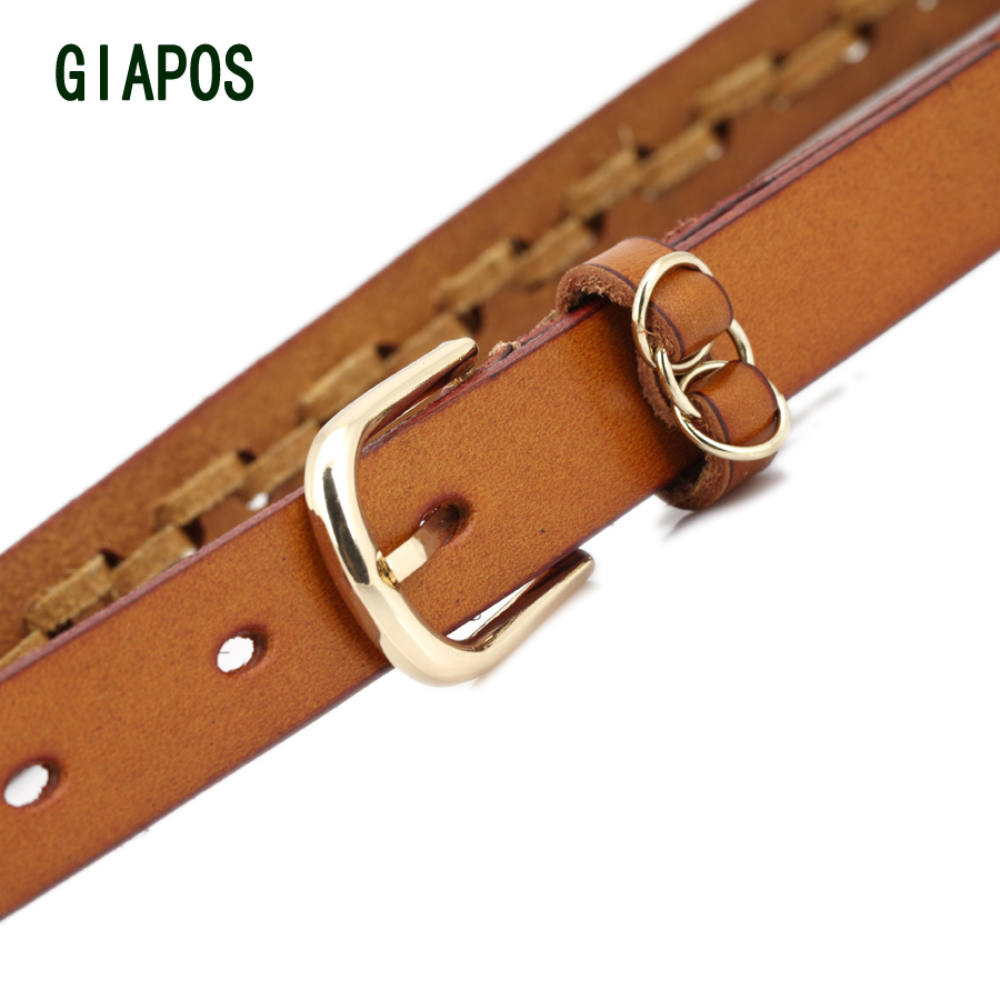 Giapos strap female fashion all-match belt female Women genuine cowhide leather thin belt
