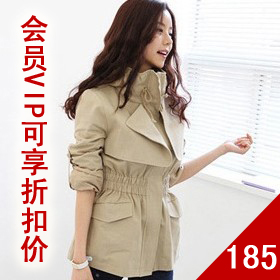 Gift gift elegant high waist slim trench outerwear