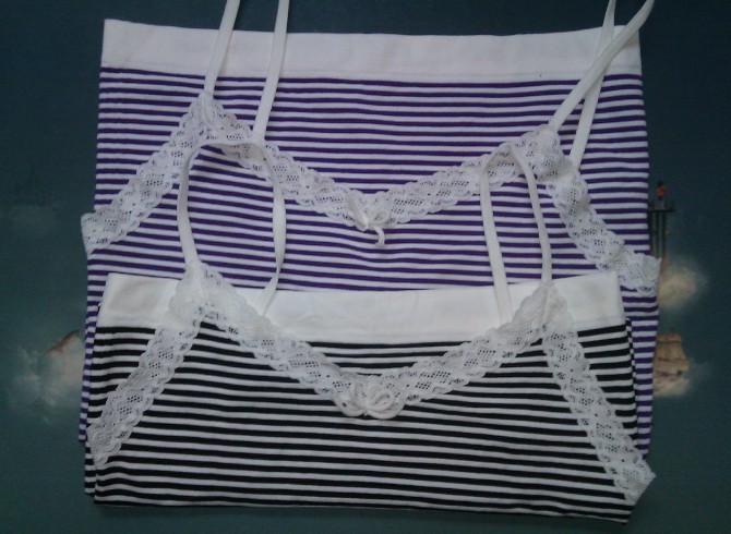 Gina benotti stripe lace decoration sexy women's spaghetti strap small vest