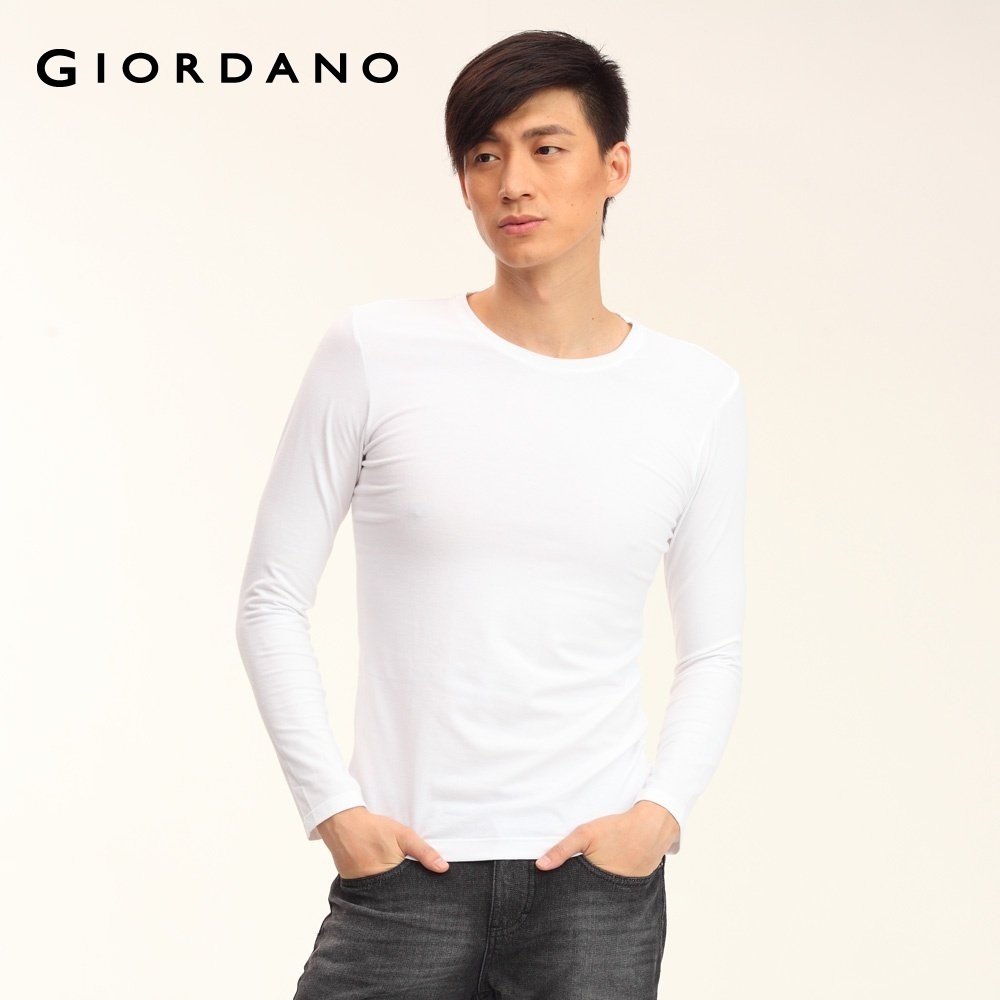 GIORDANO men's clothing g-warmer intelligent o-neck long-sleeve underwear 01211502