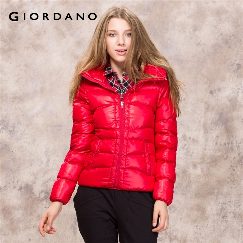 GIORDANO outerwear women's millenum stand collar clip cotton-padded coat 01372534