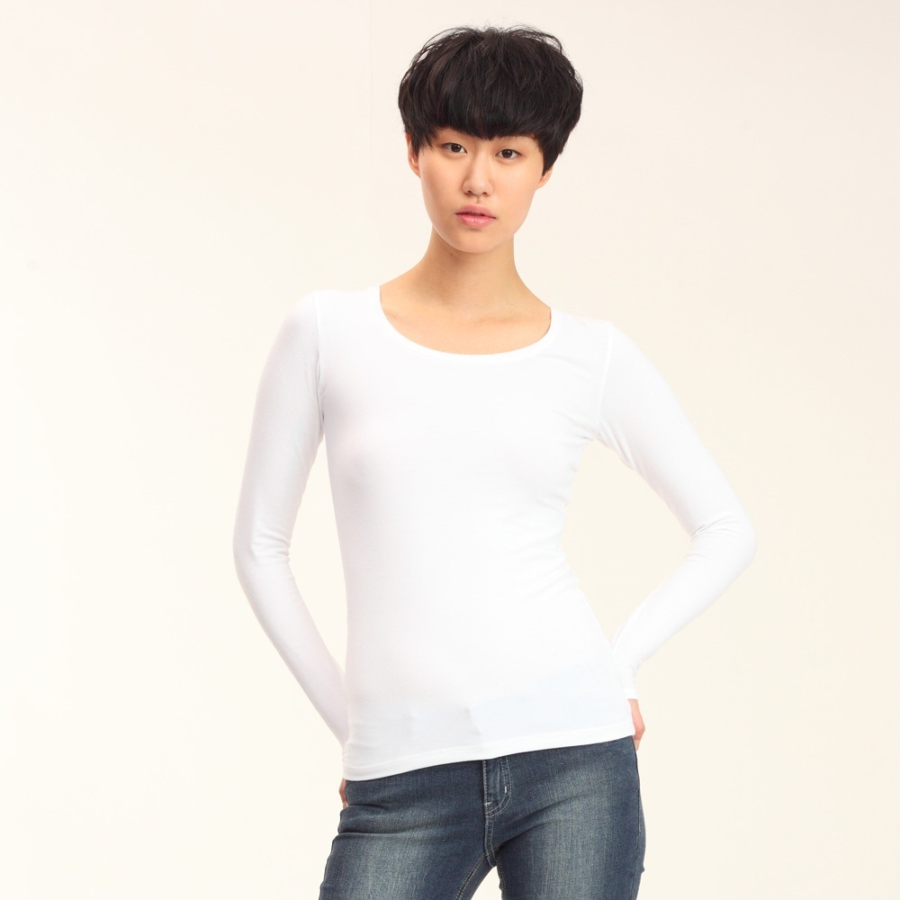 GIORDANO women's g-warmer big o-neck long-sleeve smart underwear 01511502