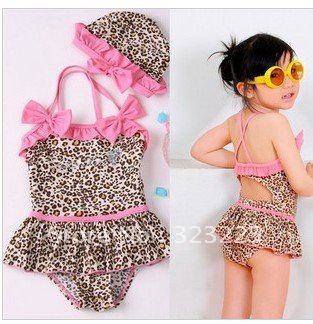 girl 2-piece leopard Swimwe zebra print girls swimsuit swim pool itemsbath kids baby swimwear