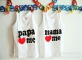 girl and boy's fashion vest i love papa mama,very nice and good quality,kid's clothing,freeshipping