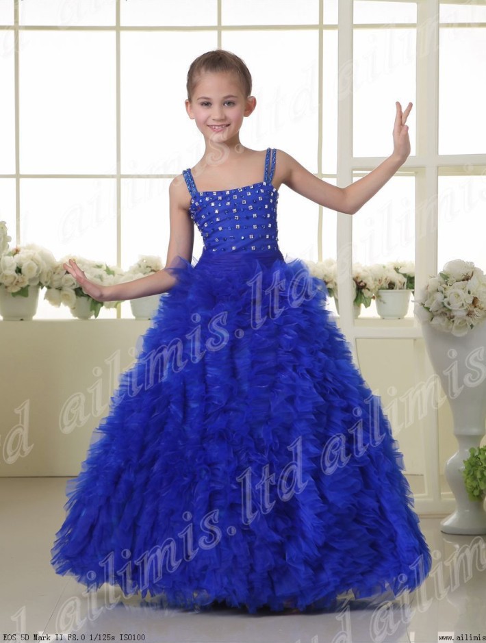 Girl Kids Pageant Dress Bridesmaid Dance Party Princess Ball Gown Formal Dresses