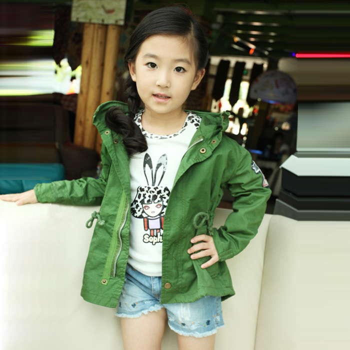 Girl's 3-7Y  spring fashion super hot-selling trench 2013 new arival coat  clothing 5pcs/lot  4027