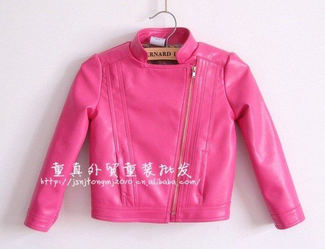 Girl's leather coat handsome spell able warm air free shipping