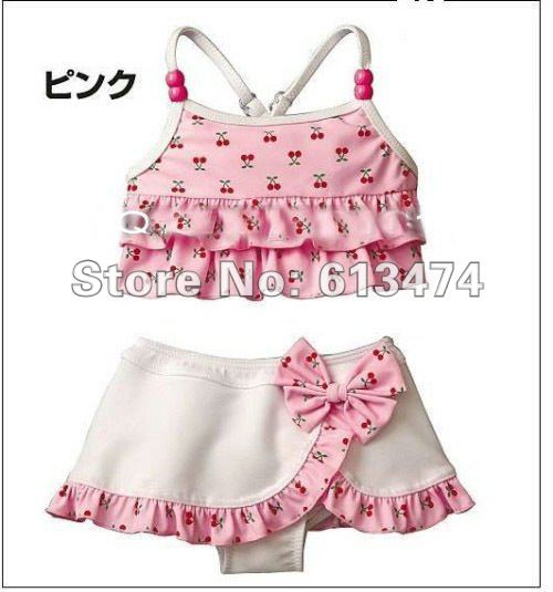 Girl's Swimming Cloth Swimming Wear Baby Summer Wear Bowknot Swimsuit Suits Suits Dot Pink 763
